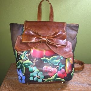 Sharif Painted Leather Backpack Purse